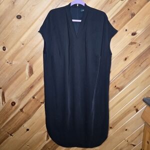 Lauren Ralph Lauren Womens Plus 16W Black Tunic Dress V Neck